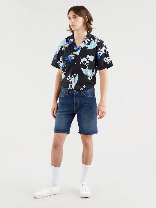 Levi's 501 pantaloncino da uomo con orlo 365120139 indaco medio