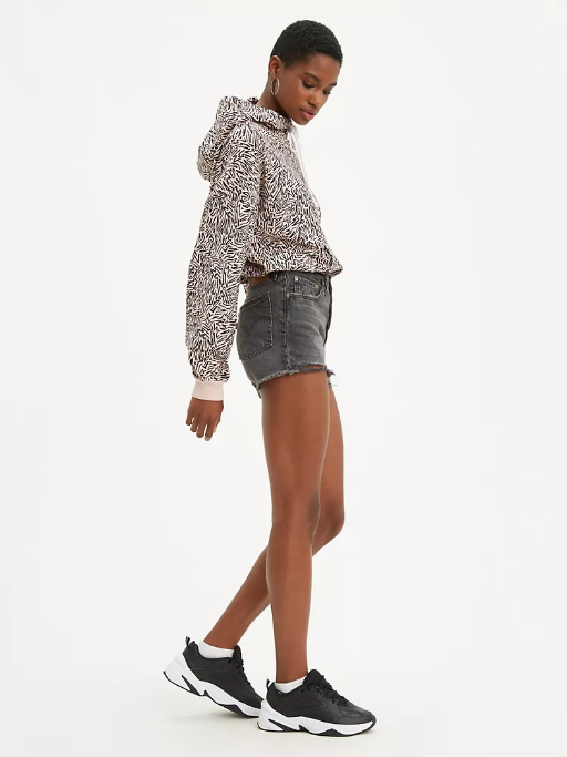 Levi's short a taglio vivo a vita alta da donna 563270070 nero