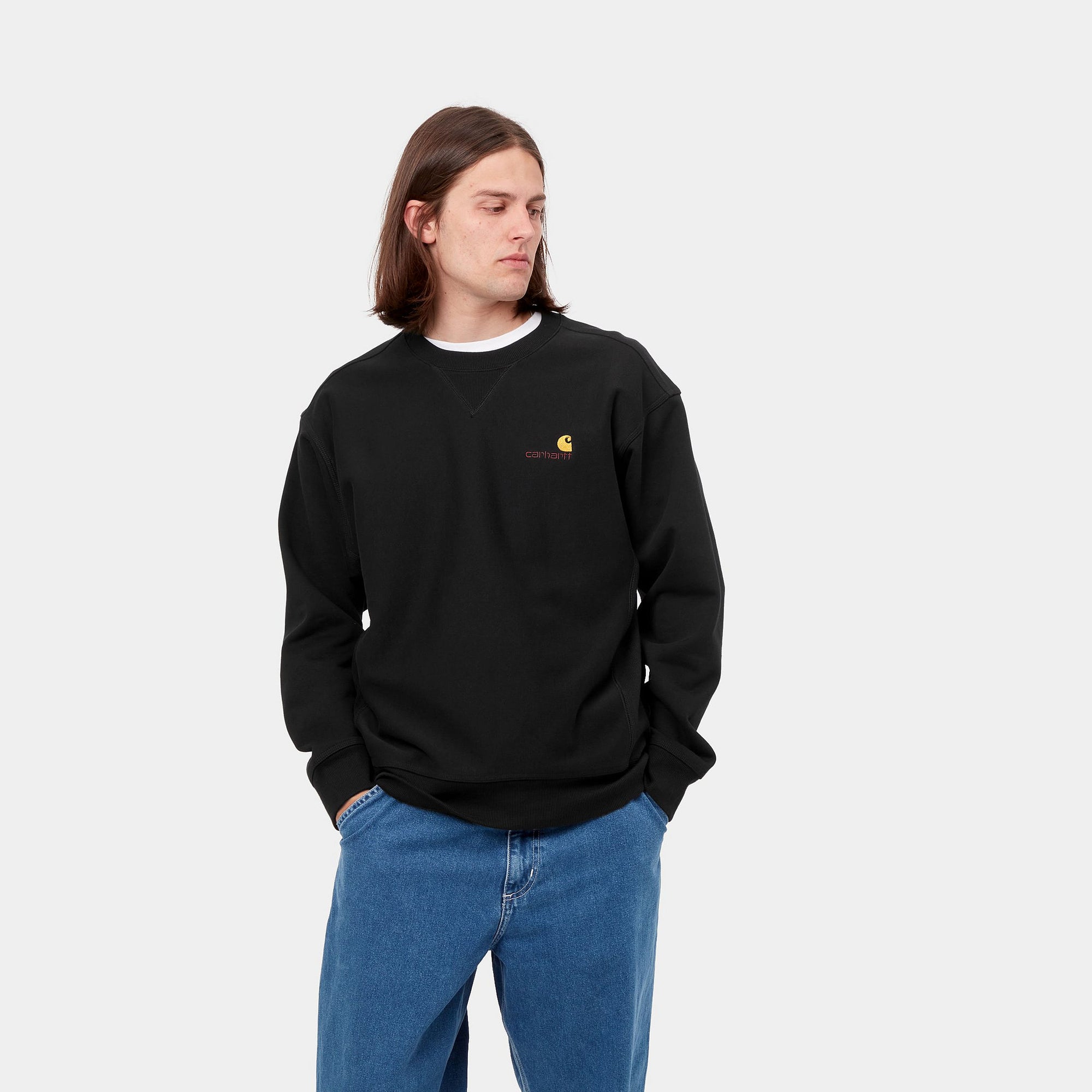 Carhartt Felpa girocollo da uomo American Script I025475 nero