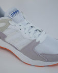 Sneakers Adidas Chaos EF1061 da ragazza, colorazione bianca, design moderno, vista laterale punta