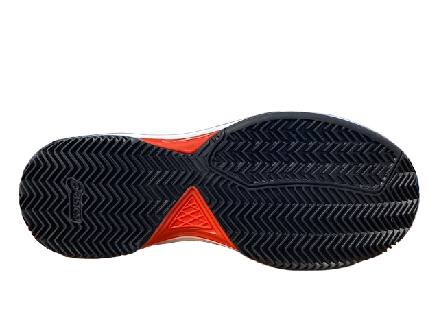 Asics Scarpa da uomo Gel Padel Pro 5 1041A302 001 nero rosso pomodoro suola