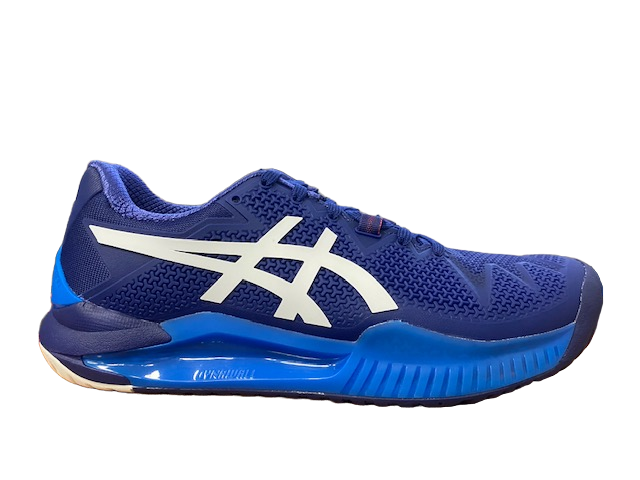 Asics scarpa da tennis da uomo Gel Resolution 8 1041A079 405 blu bianco frontale