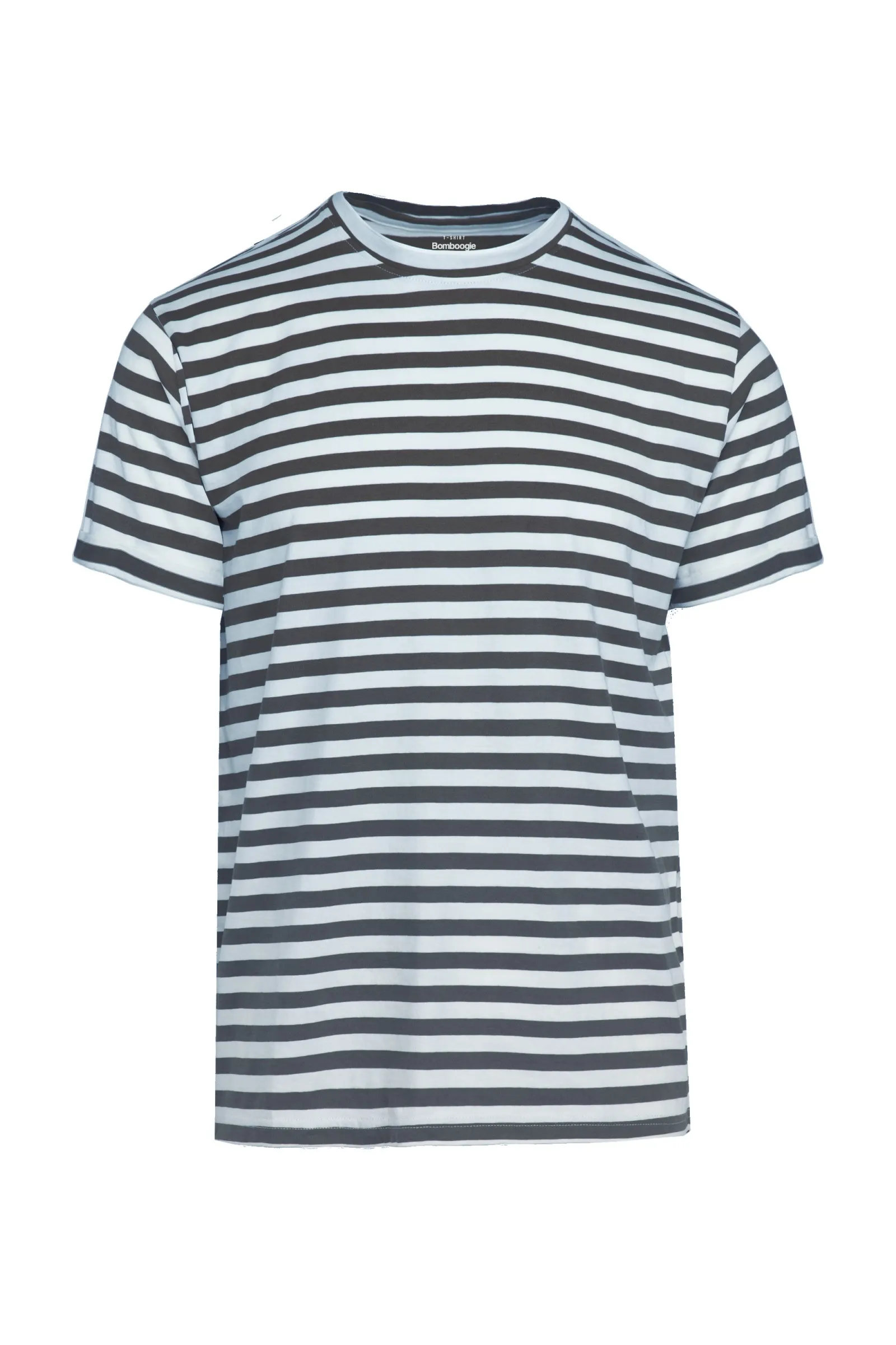 Bomboogie T-shirt da uomo in cotone a righe Jacquard TM7921TJTF2 297 poseidon blue