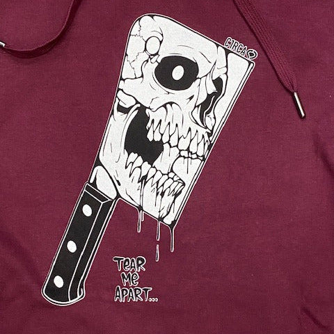 C1RCA felpa da uomo con cappuccio Tear me Apart Hood MHO152 bordeaux