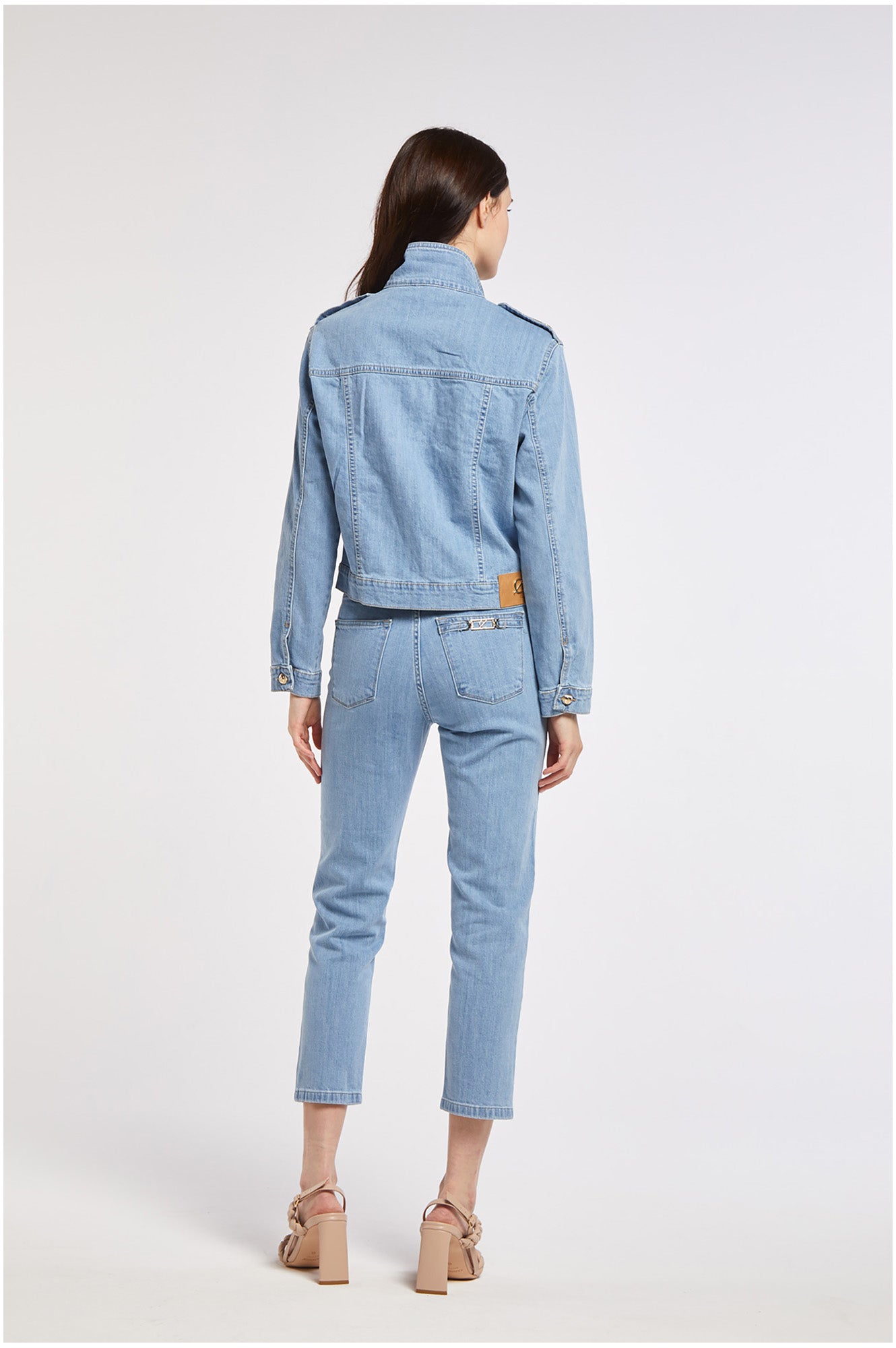 CafèNoir giubbino da donna in denim con placchette C7JJ0108 B049 sky