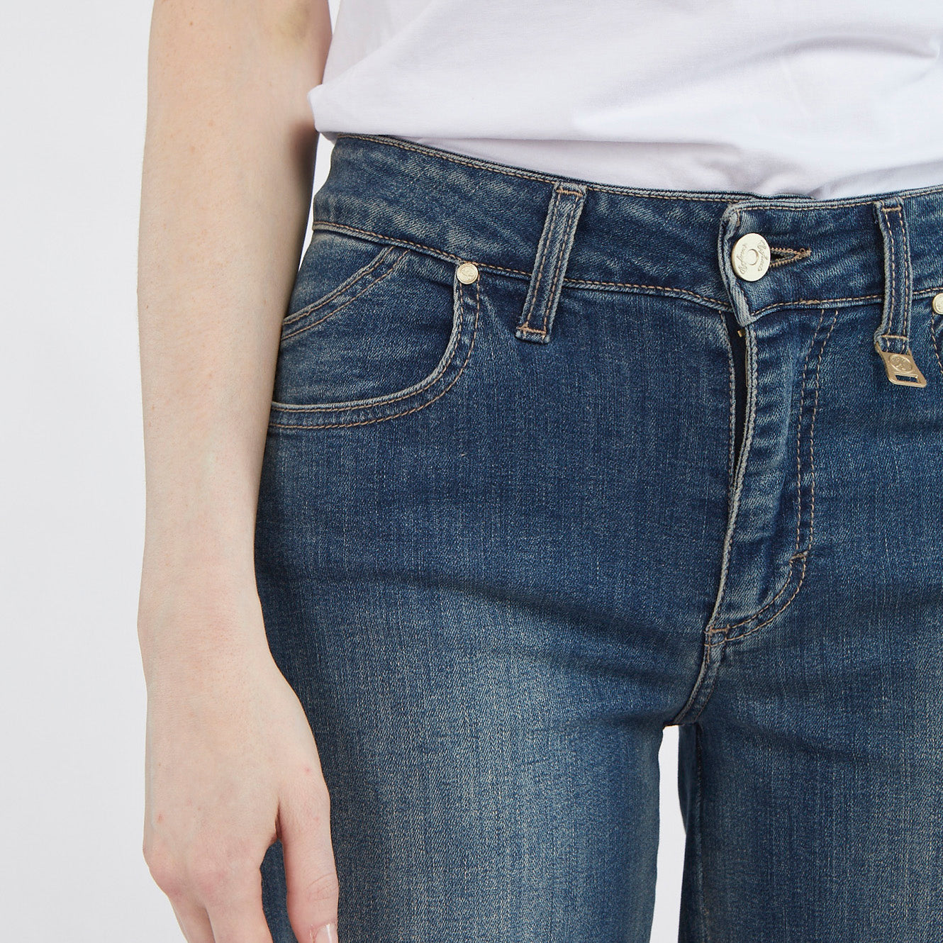 CafèNoir Pantalone Denim Culotte Greta C7JJ3150 B007 blu medio chiaro