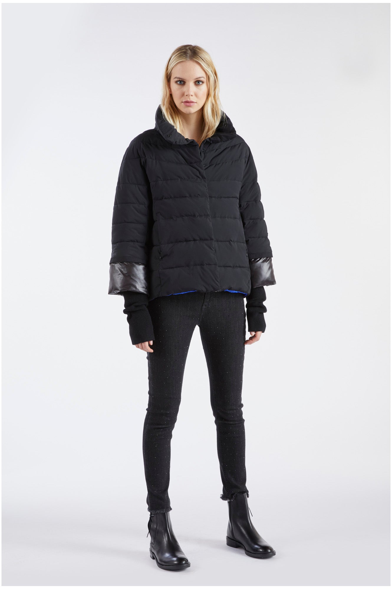 CafèNoir Piumino Svasato da donna C7JN0033 N044 nero-bluette