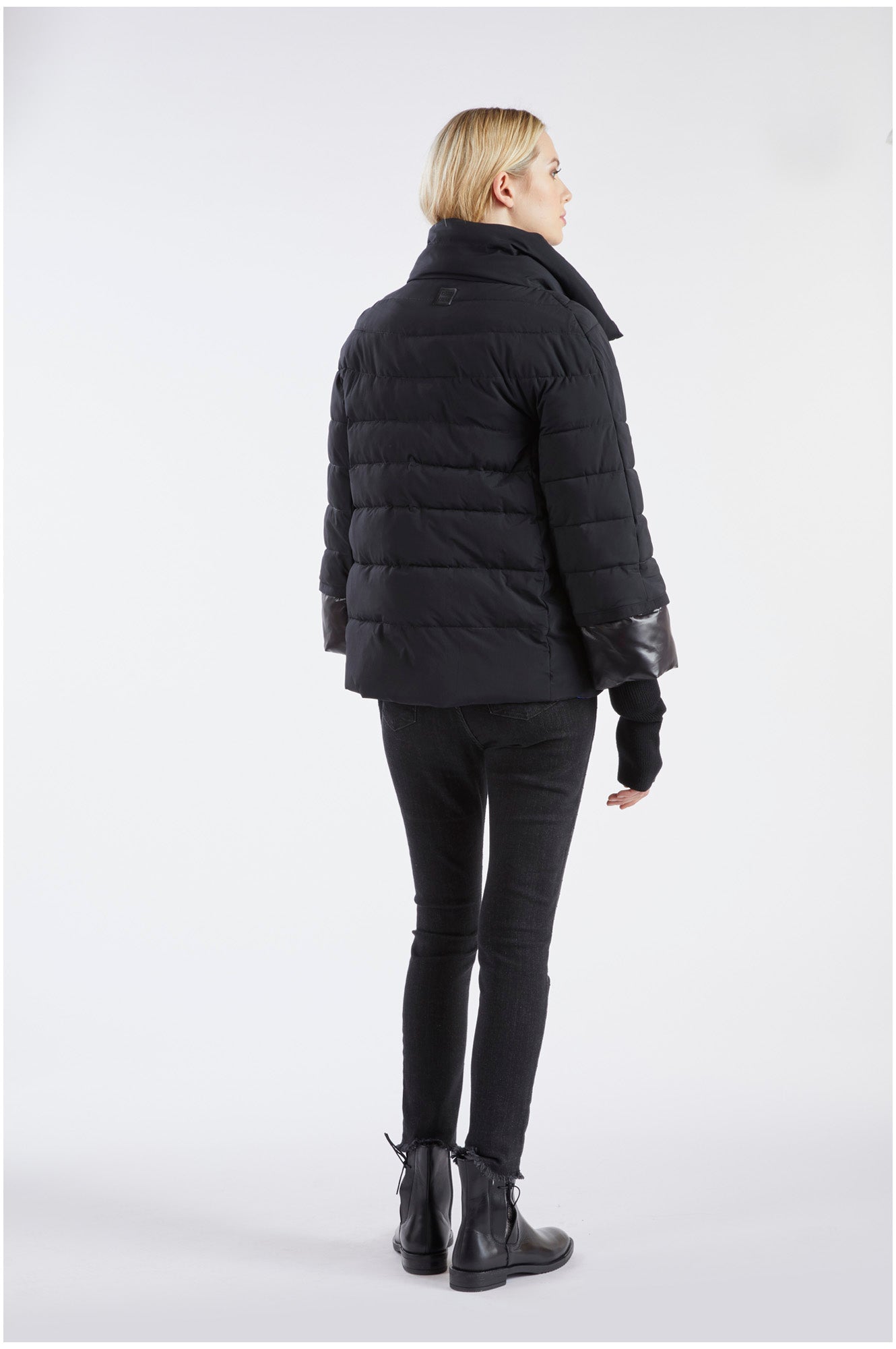 CafèNoir Piumino Svasato da donna C7JN0033 N044 nero-bluette