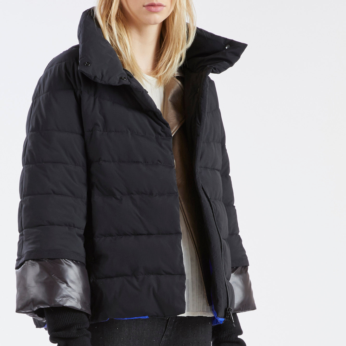 CafèNoir Piumino Svasato da donna C7JN0033 N044 nero-bluette