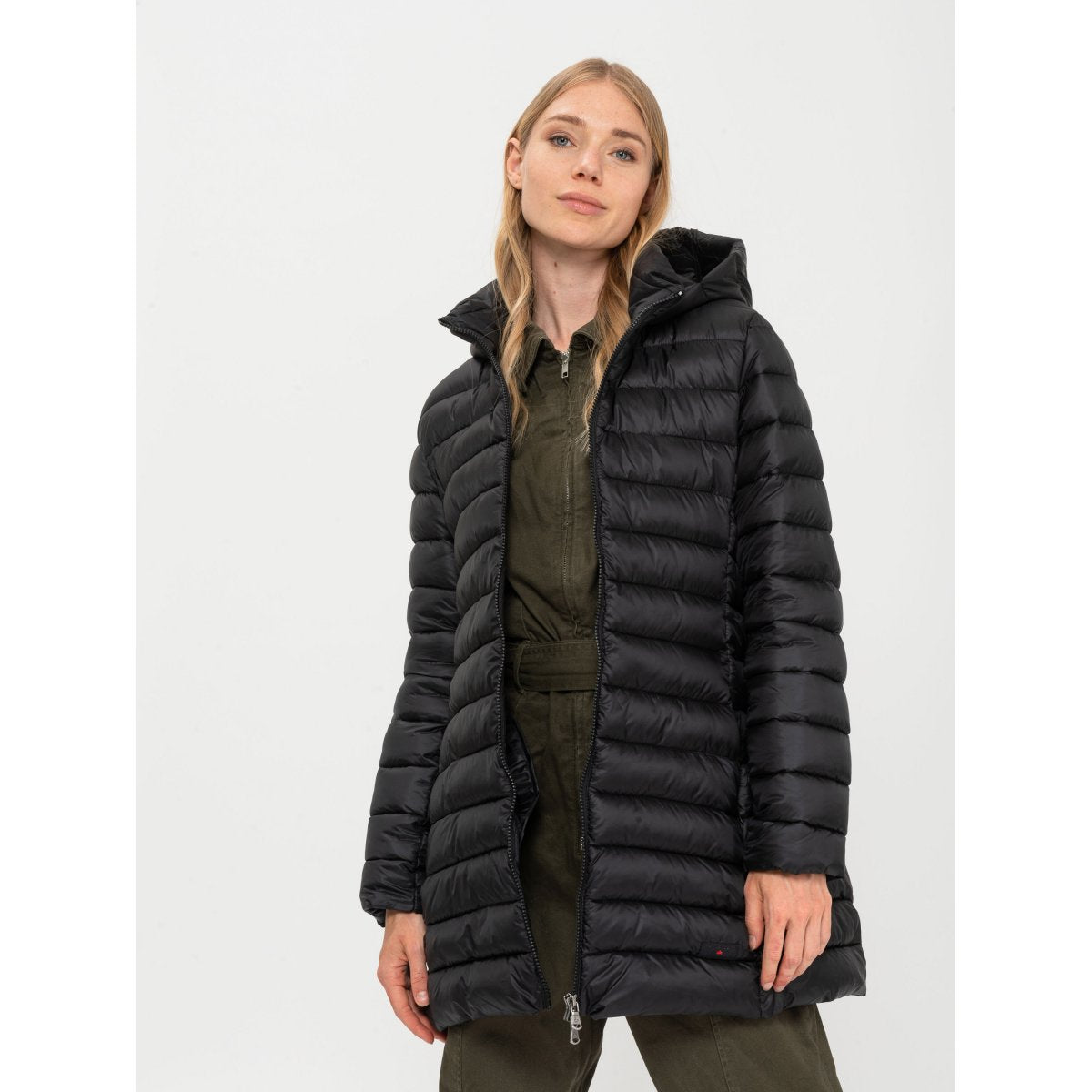 Canadian Giacca lunga da donna con cappuccio Teslin Recycled CN.G220204WRE/BLA nero