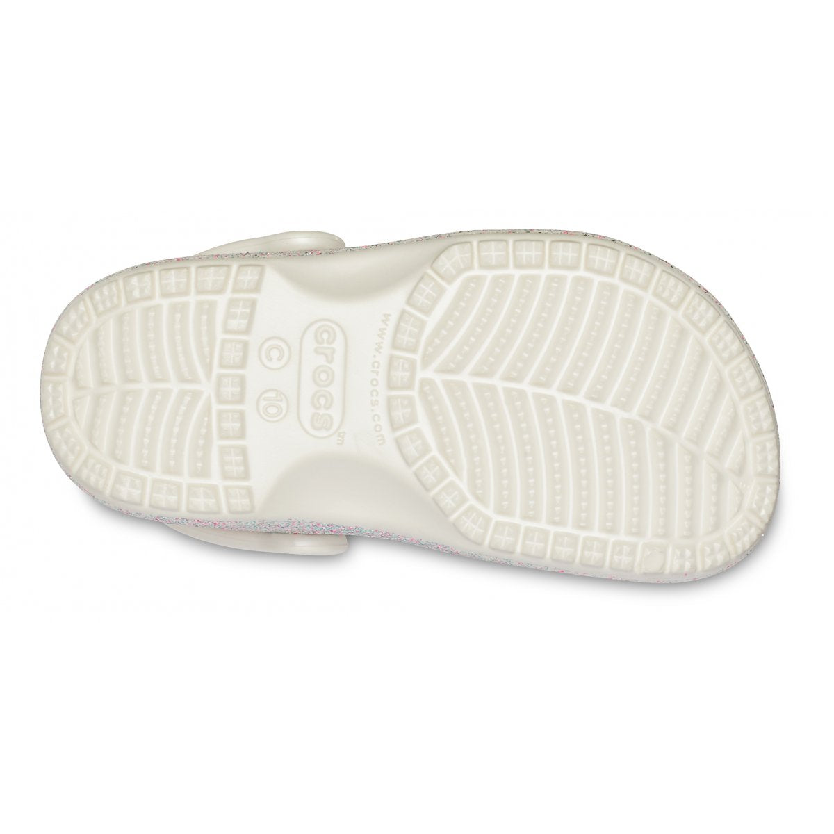 Crocs sandalo sabot da bambina Classic Glitter Clog K 205441-159 ostrica