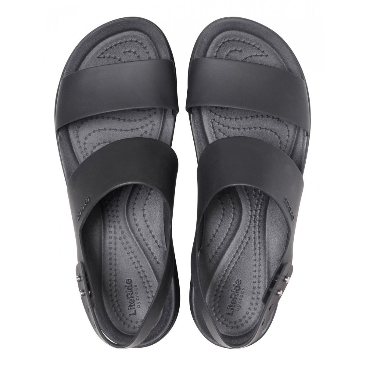 Crocs Sandalo da donna con zeppa Brooklyn Low Wedge 206453 060 nero