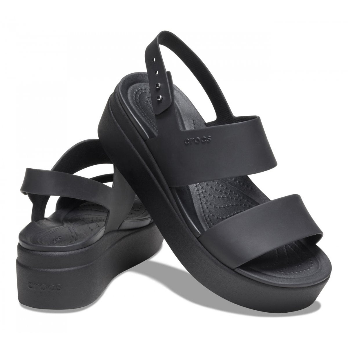 Crocs Sandalo da donna con zeppa Brooklyn Low Wedge 206453 060 nero