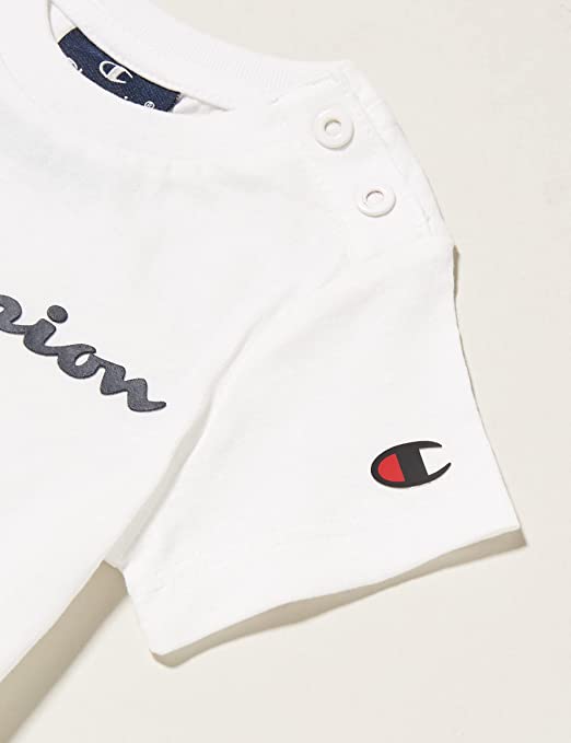 Champion 3 T-shirt da infant manica corta Legacy American Classic Logo 305974 WW001 bianco-grigio-blu