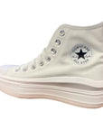 Sneakers Converse Chuck Taylor All Star Move 568498C bianco-avorio naturale-nero con platform rialzato per donna, design moderno e comfort