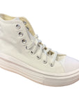 Sneakers Converse Chuck Taylor All Star Move 568498C bianco-avorio naturale-nero con platform rialzato per donna, design moderno e comfort
