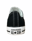 Sneakers Converse Chuck Taylor CTAS OX 166259C uomo con design fiamme arancio-rosso-nero, scarpe basse in tela canvas vintage resistenti e di tendenza, vista tallone