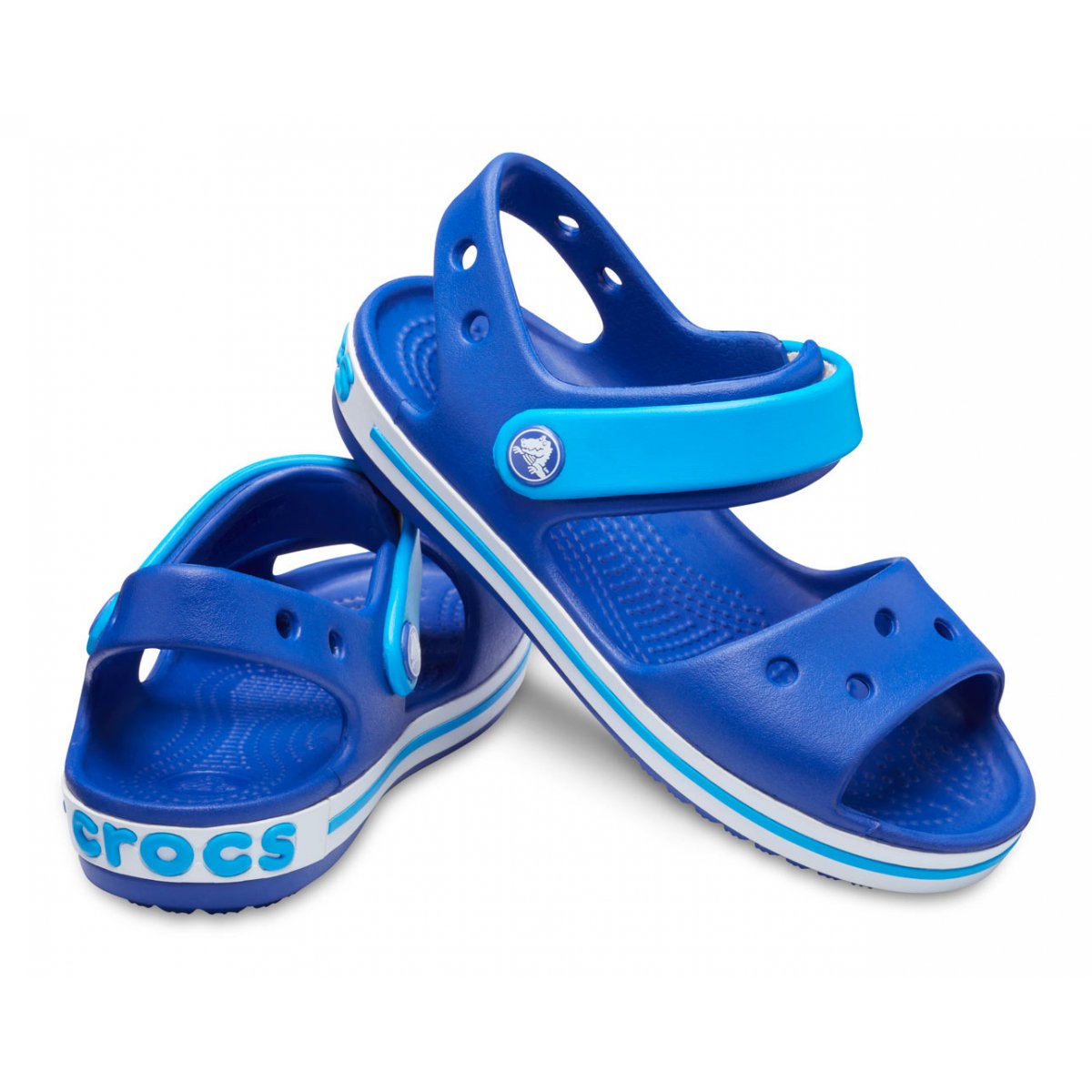 Sandalo Crocs Crocband Kids 12856 4BX blu da bambino, vista laterale