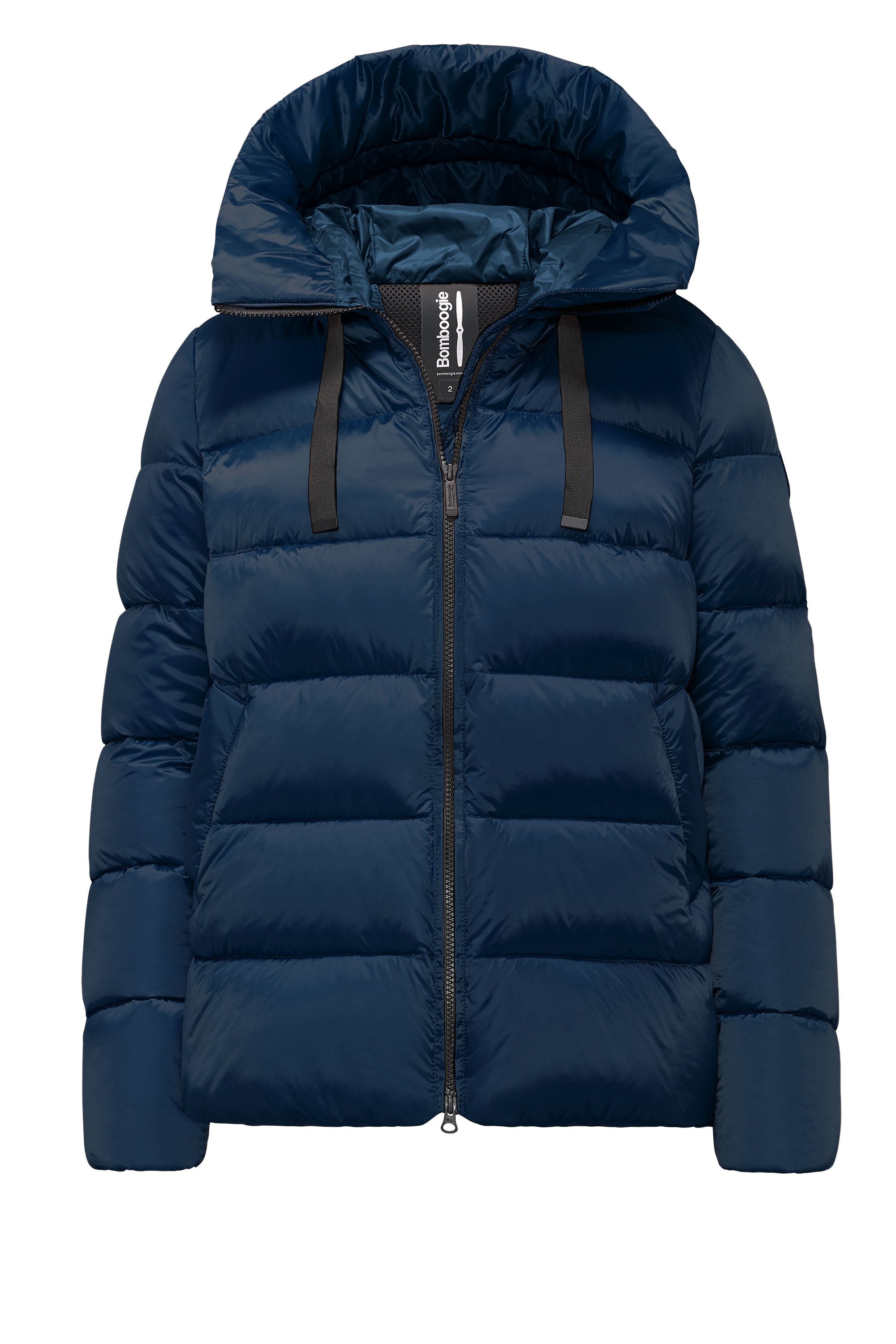 Bomboogie Piumino corto da donna con cappuccio GW6012TDLC 104 poseidon blue