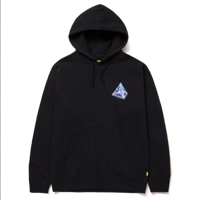 HUF felpa con cappuccio da uomo Tesseract Triple Triangle Pullover PF00515 nero