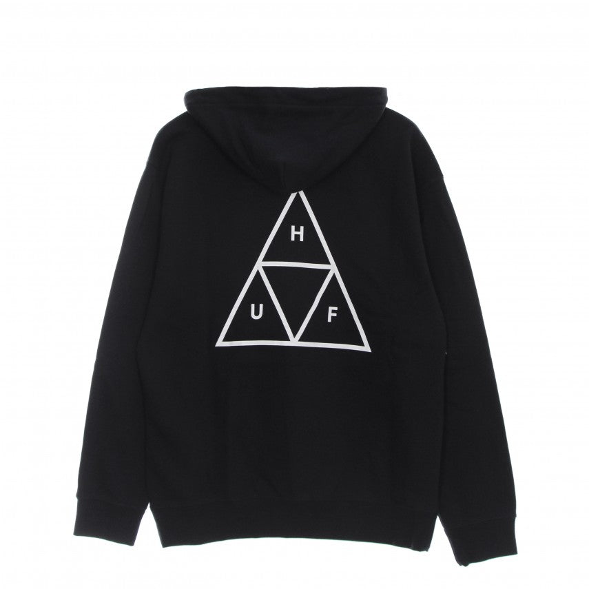 HUF felpa con cappuccio da uomo con logo Triplo Triangolo PF00492 nero