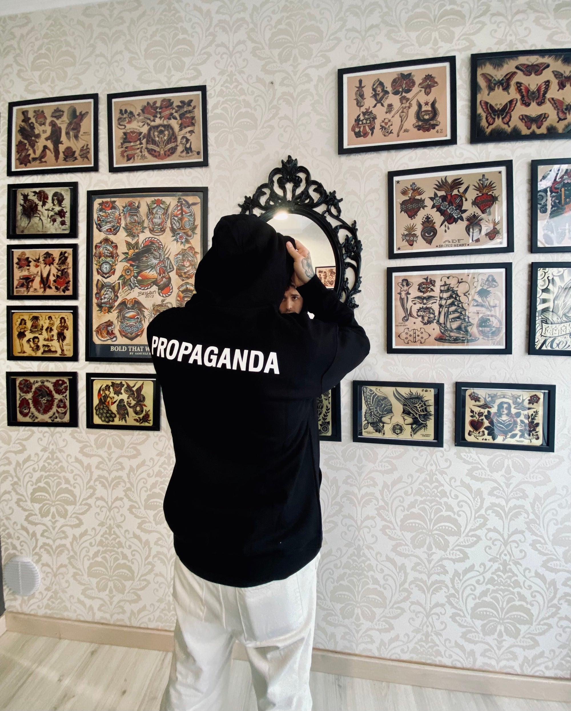 Propaganda felpa a maniche lunghe con cappuccio Logo Hoodie 23SSPRFE118 nero