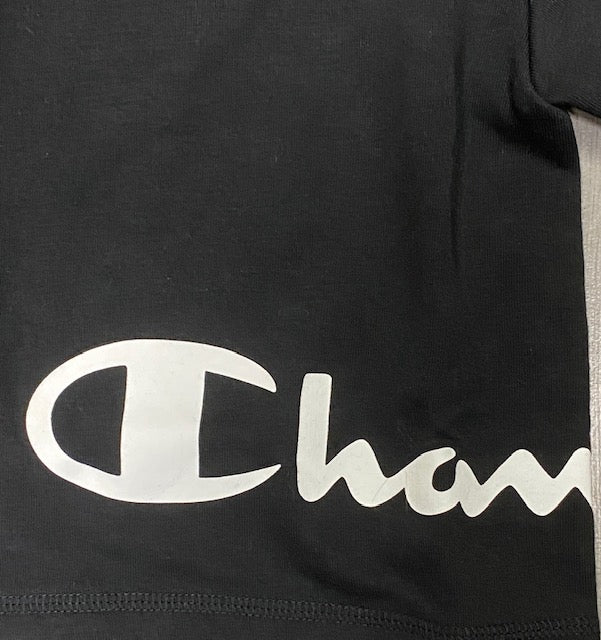 Champion Felpa con Cappuccio con stampa laterale 404195 nero