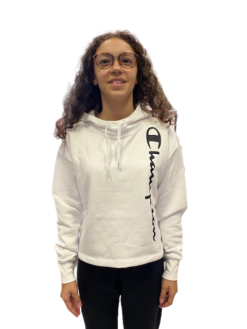Champion Felpa con Cappuccio in cotone felpato 115389 WW001 WHT white