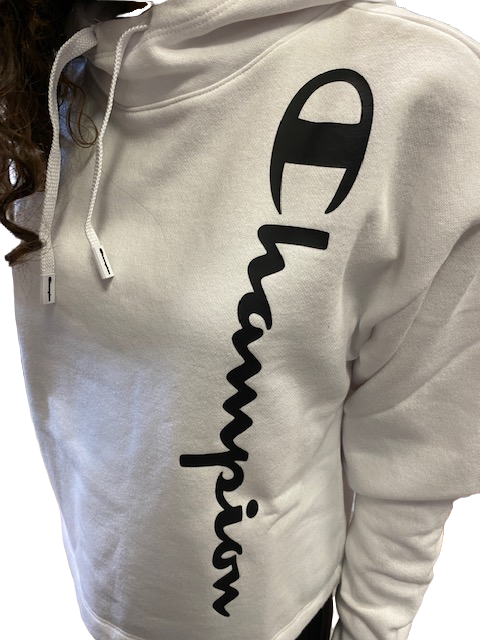 Champion Felpa con Cappuccio in cotone felpato 115389 WW001 WHT white