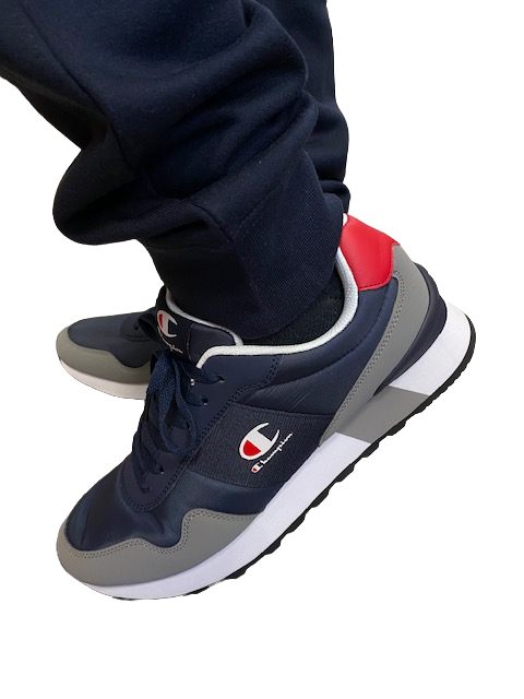 Champion Tuta da uomo felpata con cappuccio 218118 WW001 white-navy