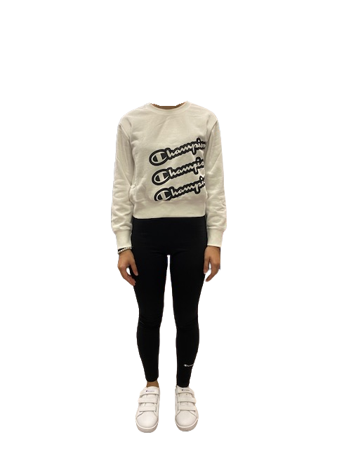 Champion Tuta da ragazza Felpa e Legging 404497 WW001 WHT NBK