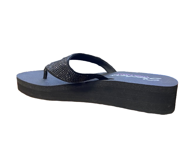 Skechers infradito donna con zeppa Vinyasa Nam On 38644/BBK black