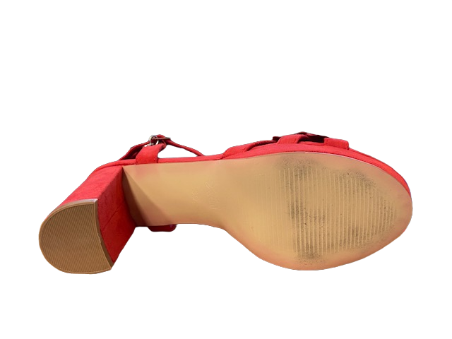 Xti scarpa da donna con tacco e decoro floreale seulla fascia Rolo 35044 rosso