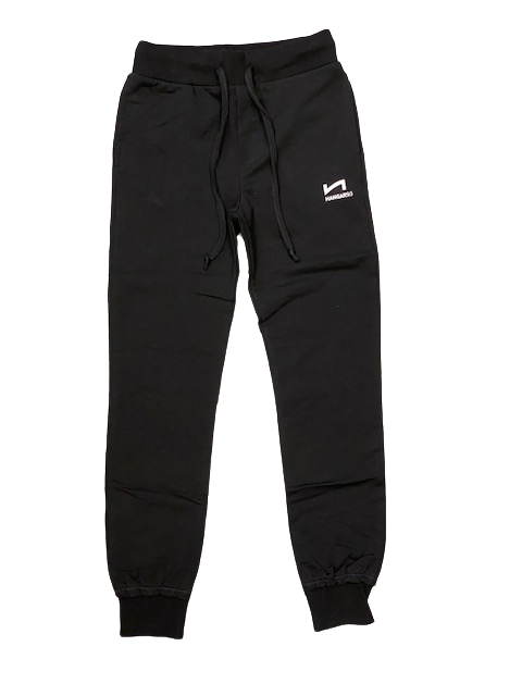Hangar93 Pantalone in cotone garzato da ragazzo con tasche e polsino al fondo Z306J NER01 nero