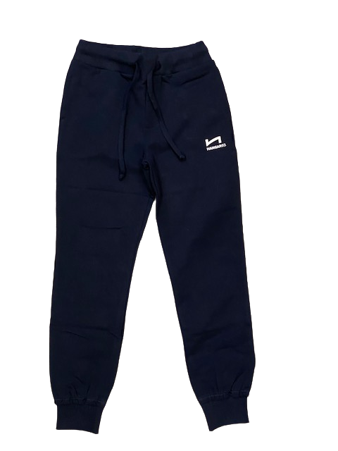 Hangar93 Pantalone in cotone garzato da ragazzo con tasche e polsino al fondo Z306J BLU01 blu