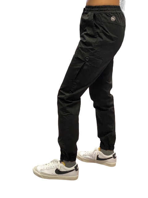 Hangar93 Pantalone militare in cotone con 1 tasca laterale Z2641J NRO01 nero