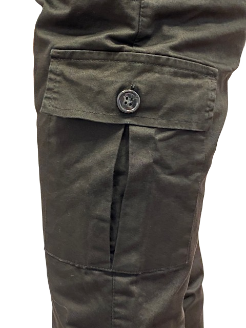 Hangar93 Pantalone militare in cotone con 1 tasca laterale Z2641J NRO01 nero