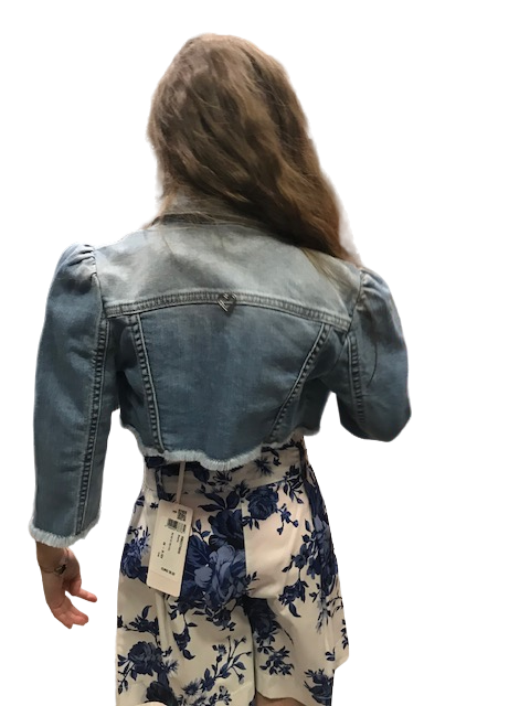 Please Giubbino in jeans da ragazza JB14F83G49 1670 blu denim