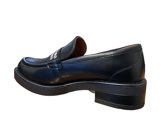 CafèNoir scarpa mocassino da donna in similpelle spazzolata con accessorio C1EA9702 N001 nero