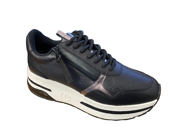 CafèNoir Sneakers da donna in pelle con cerniera C1DB1020 N001 nero