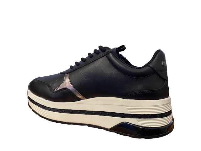 CafèNoir Sneakers da donna in pelle con cerniera C1DB1020 N001 nero