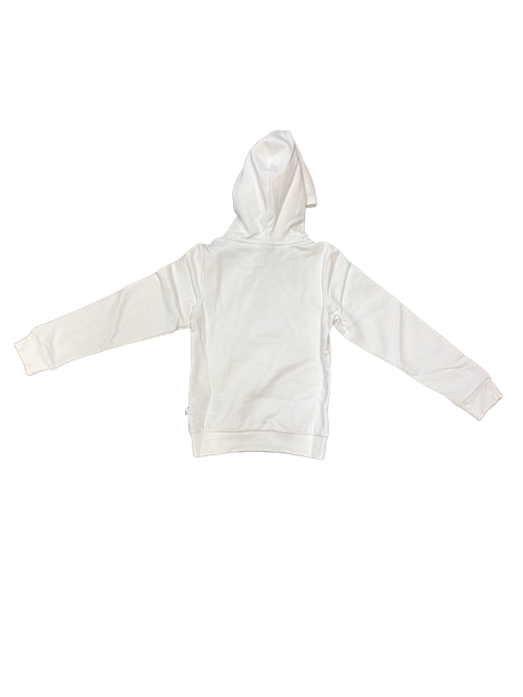 Puma Felpa da ragazza con cappuccio e tasca marsupio ESS+ 2 stampa logo grande 670310 12 bianco rosa