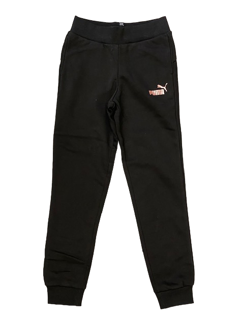 Puma pantalone in felpa da ragazza con polsino ESS+ Sweatpants FL cl G 672114 11 Black-Rose Gold