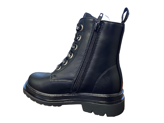 CafèNoir Anfibio da ragazza con Zip interna e scritta laterale e sul laccio c-16912 1542 nero