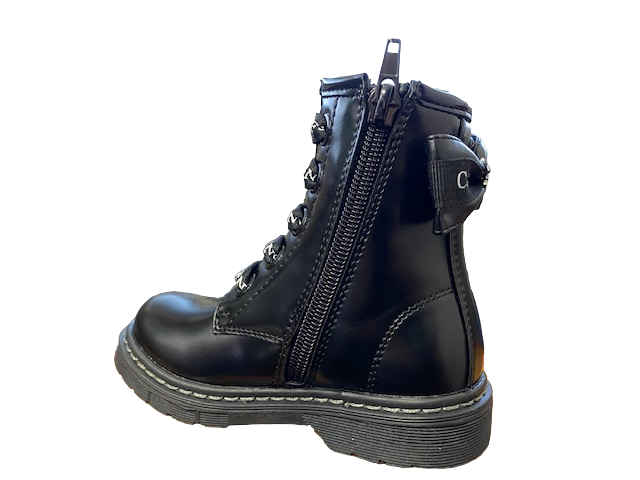 CafèNoir Anfibio da bambina con Zip interna e scritta sul laccio C-1883 1531 nero