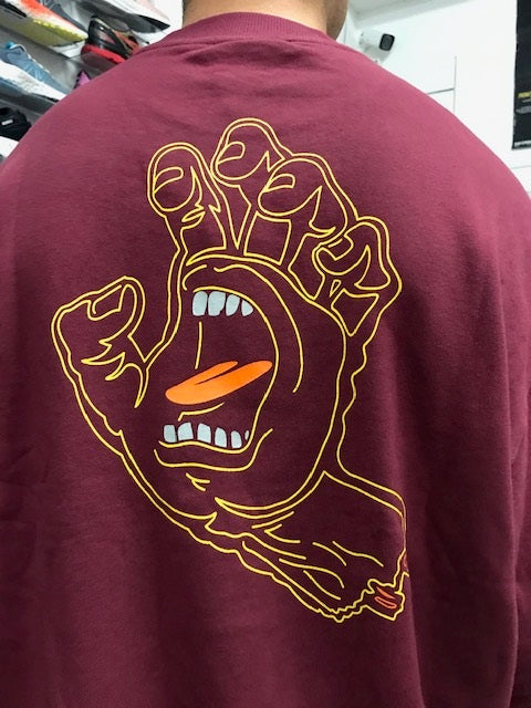 Santa Cruz Felpa girocollo Void Hand Crew SCA-CRW-077 burgundy