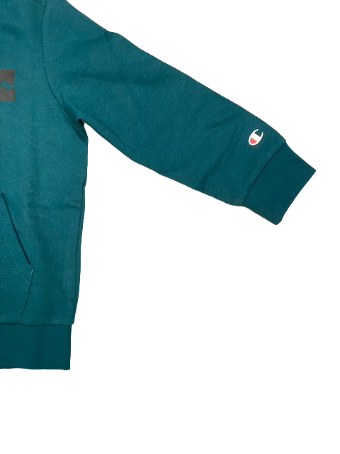 Champion Tuta da ragazzo in cotone garzato giacca con cerniera intera e pantalone con polsino 306180 GS549 TEL/NBLK