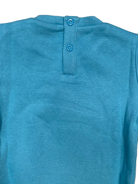 Champion tuta infant con felpa con bottoncini al collo e pantalone con polsino 306186 BS157 DLPB/NBK celeste-nero