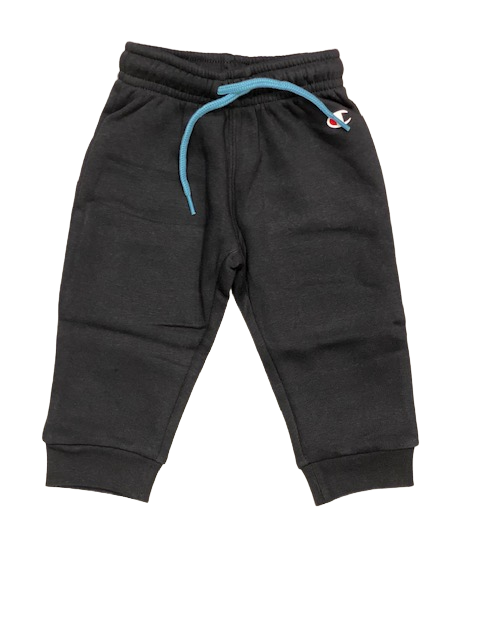 Champion tuta infant con felpa con bottoncini al collo e pantalone con polsino 306186 BS157 DLPB/NBK celeste-nero