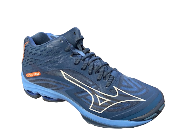Mizuno scarpa da pallavolo da uomo Wave Lightning Z7 Mid V1GA225021 blu-bianco